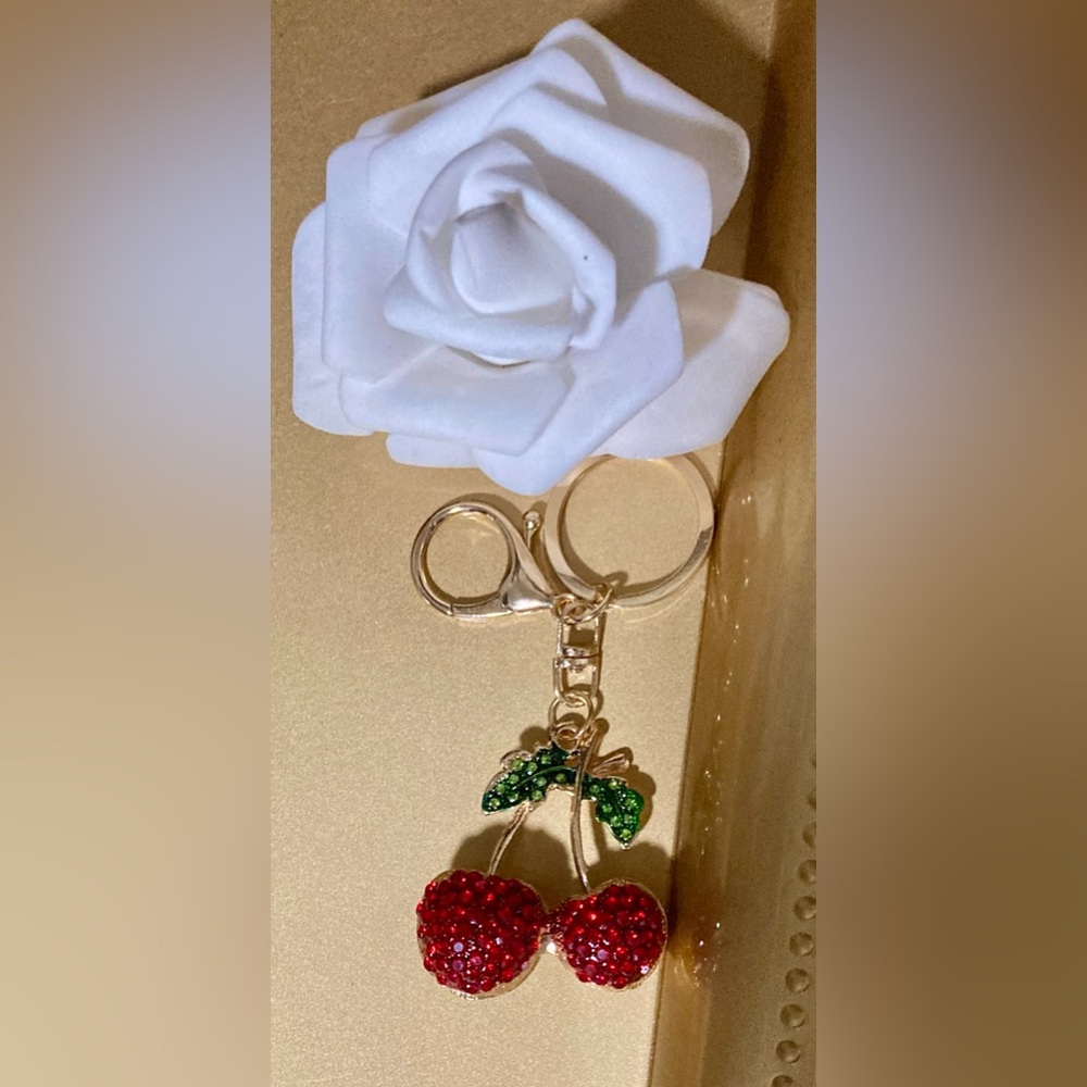 Gold  Cherries Keychain Accessory